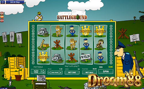 Battleground Spins Slot - เกมส์สล็อตออนไลน์ ธีมสนามรบ