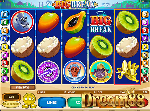 Big Break Slot - เกมสล็อตออนไลน์ ธีมผลไม้ และเพื่อนๆลิง