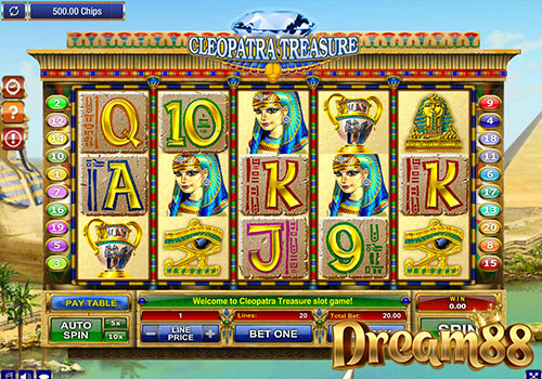 Cleopatra Treasure Slot - เกมส์สล็อต ธีมอารยธรรมอียิปต์โบราณ