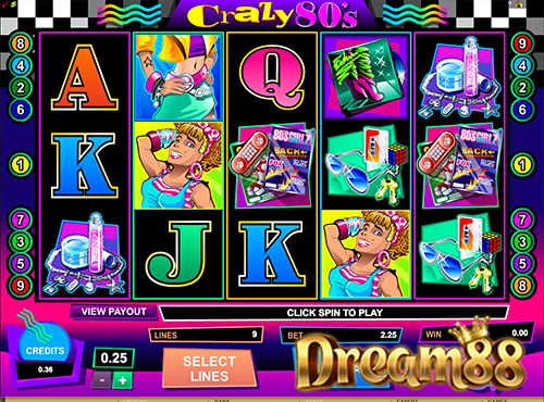 Crazy 80's Slot - เกมสล็อตออนไลน์ ธีมเรื่องราวของยุค 80