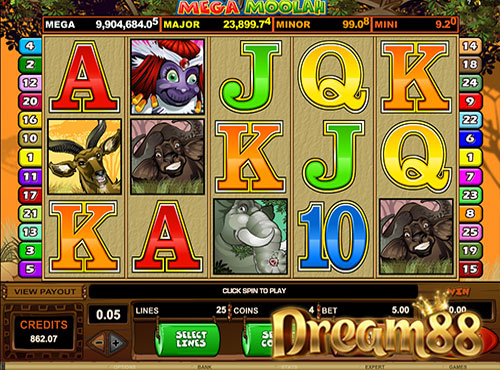 เกมแจ๊กพ็อต Mega Moolah Slot